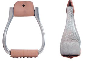 Aluminum Engraved Stirrups Roper