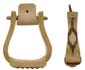 Wooden stirrups with motif